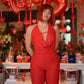 “SOFT” red jumpsuit